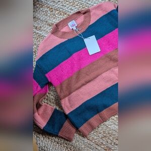 ME Makeover Essentials Pink and Blue Striped Sweater
